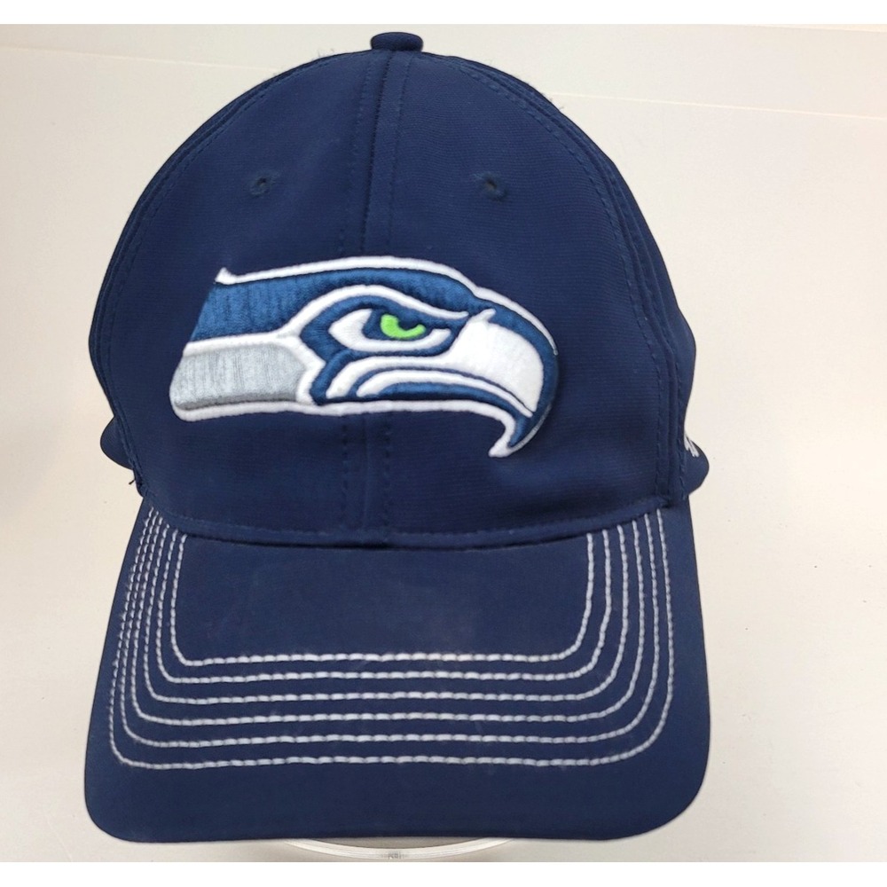 Seattle Seahawks NFL Hat Cap '47 Brand Forty Seven Blue Stretch Fit One Size - Picture 2 of 10